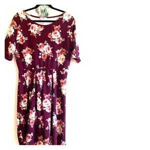 Maroon Floral Dress